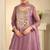 Lilac zari embroidery & mirror work free size stitched salwar suit for women