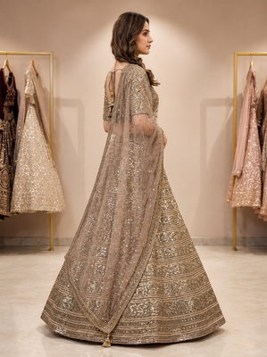Sequins Leheng Heavy Embroidered Wedding Wear LehElegant Festive Wear Lehenga Choli Partywear Designer Lehenga Set 1