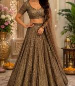 Sequins Leheng Heavy Embroidered Wedding Wear LehElegant Festive Wear Lehenga Choli Partywear Designer Lehenga Set
