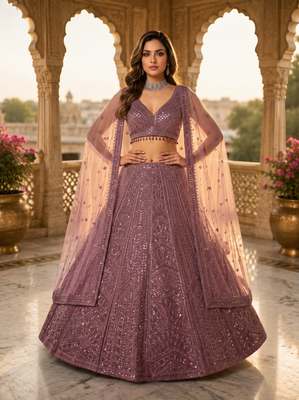 Designer Wedding Wear Lehenga Heavy Embroidered PartywearLehenga Sequins & Dori Lehenga festival Lehenga 1