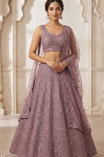Designer Wedding Wear Lehenga Heavy Embroidered PartywearLehenga Sequins & Dori Lehenga festival Lehenga