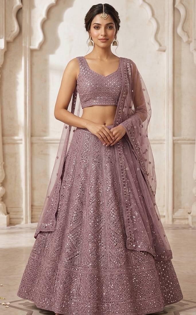 Designer Wedding Wear Lehenga Heavy Embroidered PartywearLehenga Sequins & Dori Lehenga festival Lehenga