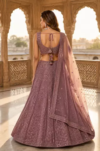 Designer Wedding Wear Lehenga Heavy Embroidered PartywearLehenga Sequins & Dori Lehenga festival Lehenga
