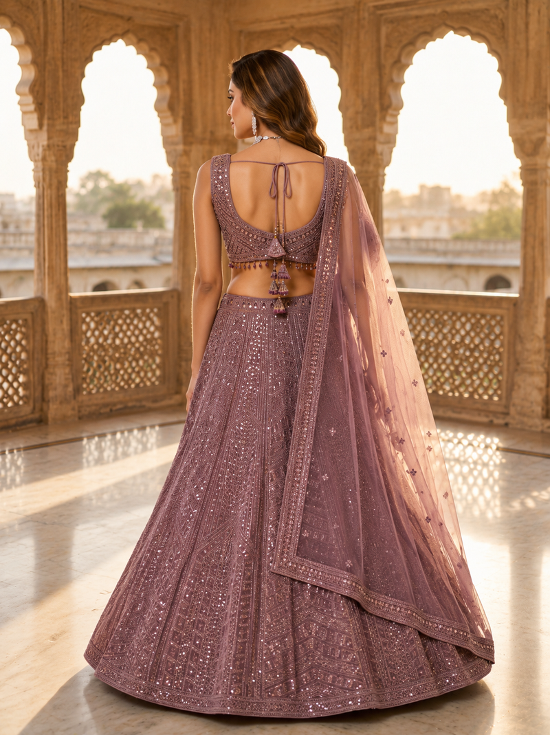 Designer Wedding Wear Lehenga Heavy Embroidered PartywearLehenga Sequins & Dori Lehenga festival Lehenga