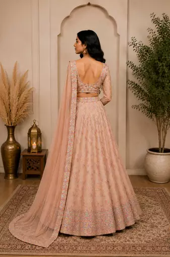 Designer Georgette  Mirror Work Festive Wear Lehenga Set