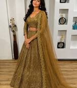 Designer Wedding Wear Lehenga Heavy Embroidered PartywearLehenga Sequins & Dori Lehenga festival Lehenga