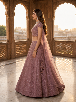 Designer Wedding Wear Lehenga Heavy Embroidered PartywearLehenga Sequins & Dori Lehenga festival Lehenga 3
