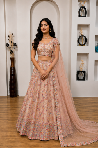 Designer Georgette  Mirror Work Festive Wear Lehenga Set