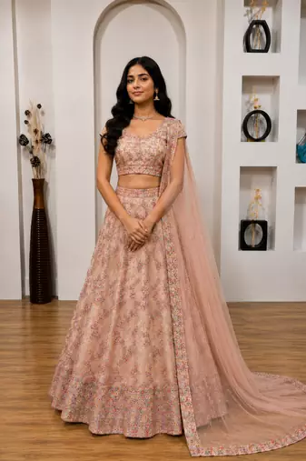 Designer Georgette  Mirror Work Festive Wear Lehenga Set