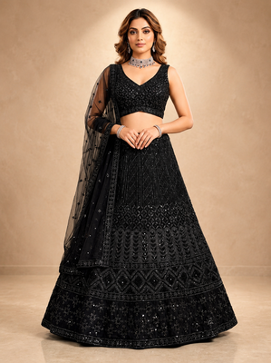 Wedding Lehenga Heavy Embroidered Sequins Dori Designer 1