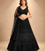 Wedding Lehenga Heavy Embroidered Sequins Dori Designer