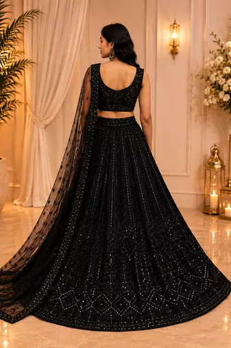 Designer Wedding Wear Lehenga Heavy Embroidered PartywearLehenga Sequins & Dori Lehenga festival Lehenga