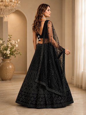 Wedding Lehenga Heavy Embroidered Sequins Dori Designer 3