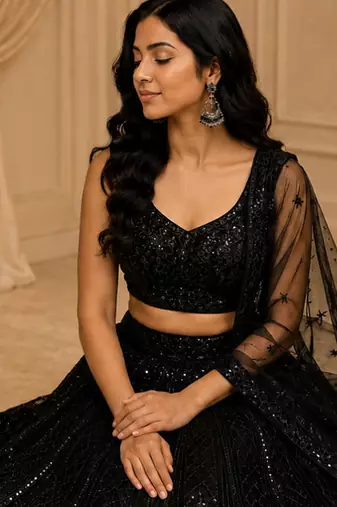 Designer Wedding Wear Lehenga Heavy Embroidered PartywearLehenga Sequins & Dori Lehenga festival Lehenga
