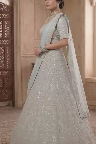 Traditional Designer Net With Sequins Work festival wedding Lehenga Choli