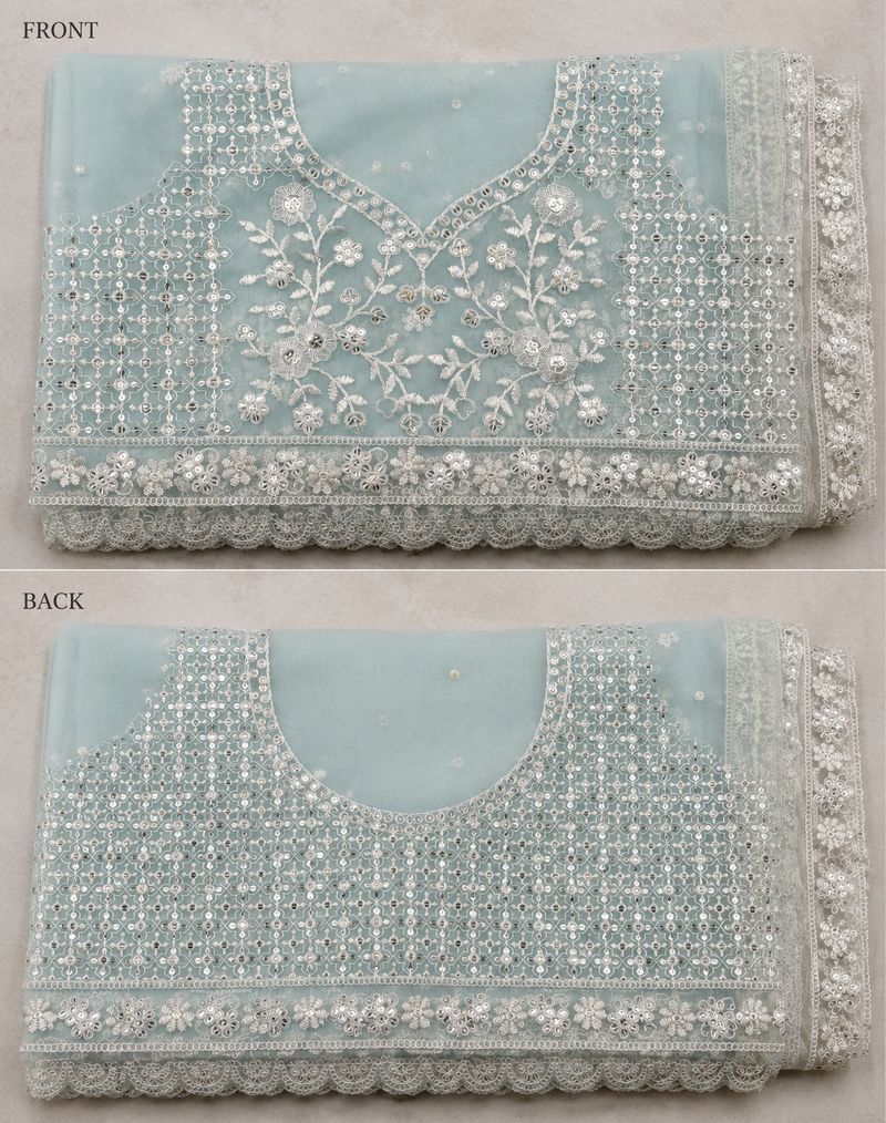 light blue sequins net lehenga choli