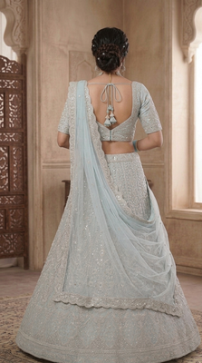 Traditional Designer Net With Sequins Work festival wedding Lehenga Choli 3