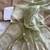 Sea Green Color thread embroidery work butta organza silk  Sraree