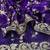 purple sequin and zari embroidery silk saree