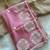 Onion Pink Color thread embroidery work butta organza silk  Sraree