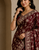 maroon sequin and zari embroidery silk saree