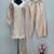 Cream  silk  party wear embroidery  plazzo suit set