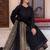 Black silk  party wear embroidery  pants suit set