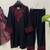 Black silk  party wear embroidery  suit set