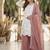 Peach georgette  party wear embroidery  suit set