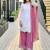 Rani pink georgette  party wear embroidery  suit set