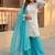 Sky blue georgette  party wear embroidery  suit set