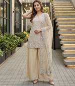 Cream georgette  party wear embroidery  suit set