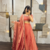 Womens Radiant Orange Hand-Embroidered Silk Lehenga Choli Set