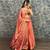 Womens New Trendy Radiant Orange Hand-Embroidered Silk Lehenga Choli Set