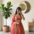 Womens Radiant Orange Hand-Embroidered Silk Lehenga Choli Set
