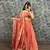 Womens New Trendy Radiant Orange Hand-Embroidered Silk Lehenga Choli Set