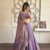 Womens Lavender Color Embroidered Silk Lehenga Choli Set
