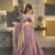 Womens Lavender Color Embroidered Silk Lehenga Choli Set