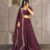 Womens Radiant Wine Hand-Embroidered Silk Lehenga Choli Set
