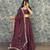 Womens New Trendy Radiant Wine Hand-Embroidered Silk Lehenga Choli Set