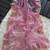 Pink Color embroidery sequins and detailed border work  chiffon saree 