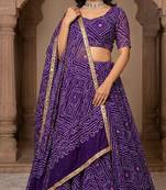Georgette bandhani print lehenga