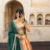Womens Floral Lehenga Choli Set with Contrast Border and Dupatta Set