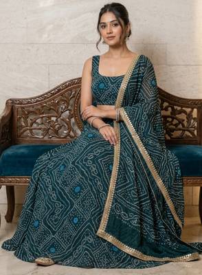 Georgette bandhani print lehenga 2