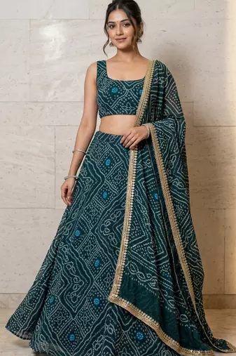 Georgette bandhani print lehenga