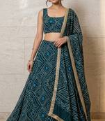 Georgette bandhani print lehenga