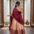 red floral printed silk lehenga choli