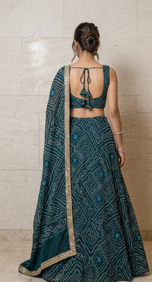 Georgette bandhani print lehenga 3