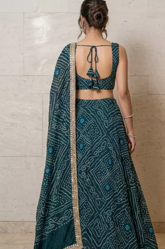 Georgette bandhani print lehenga