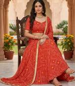 Silk sequins, dori & thread embroidery Lehenga Set